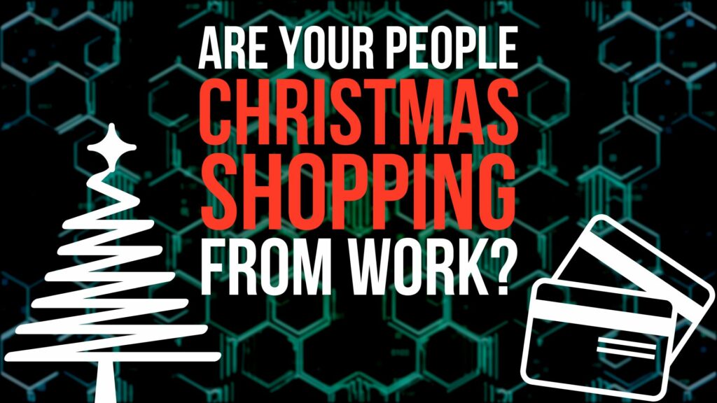 Christmas Tree with credit and the words, Are your people Christmas shopping from work
